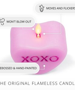 Pastel Orchid Flameless Candle Candy Heart 