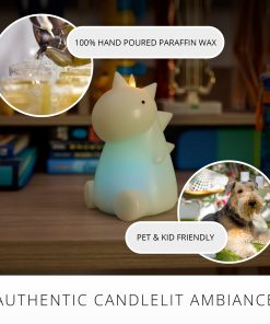 Whisper Green Color Changing Flameless Candle Dinosaur with Remote