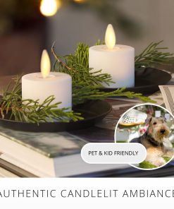 White Flameless Candle Tealights - Flat Top - Set of 2
