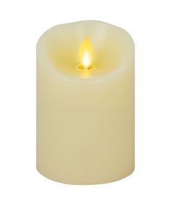 Ivory Flameless Candle Pillar -Scallop Top - 4