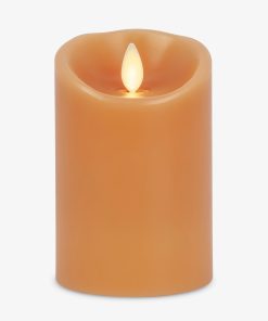 Sunlit Honey Scallop Flameless Candle Pillar
