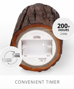 Real Bark Wood Flameless Candle Pillar