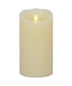 Ivory Flameless Candle Pillar -Scallop Top - 4