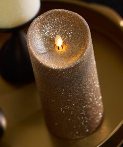 Champagne Glow Glitter Flameless Candle Pillars