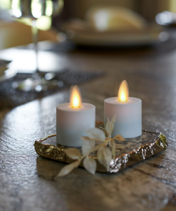 White Flameless Candle Tealights - Flat Top - Set of 2