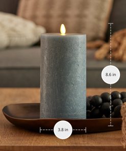 Rechargeable Seaglass Silver Blue Pillar