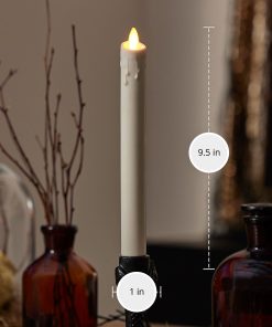 White Wax Drip Flameless Candle Taper