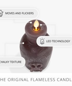 Dark Chocolate Chalky Flameless Candle Poison Bottle