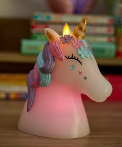 White Color Changing Flameless Candle Unicorn with Remote