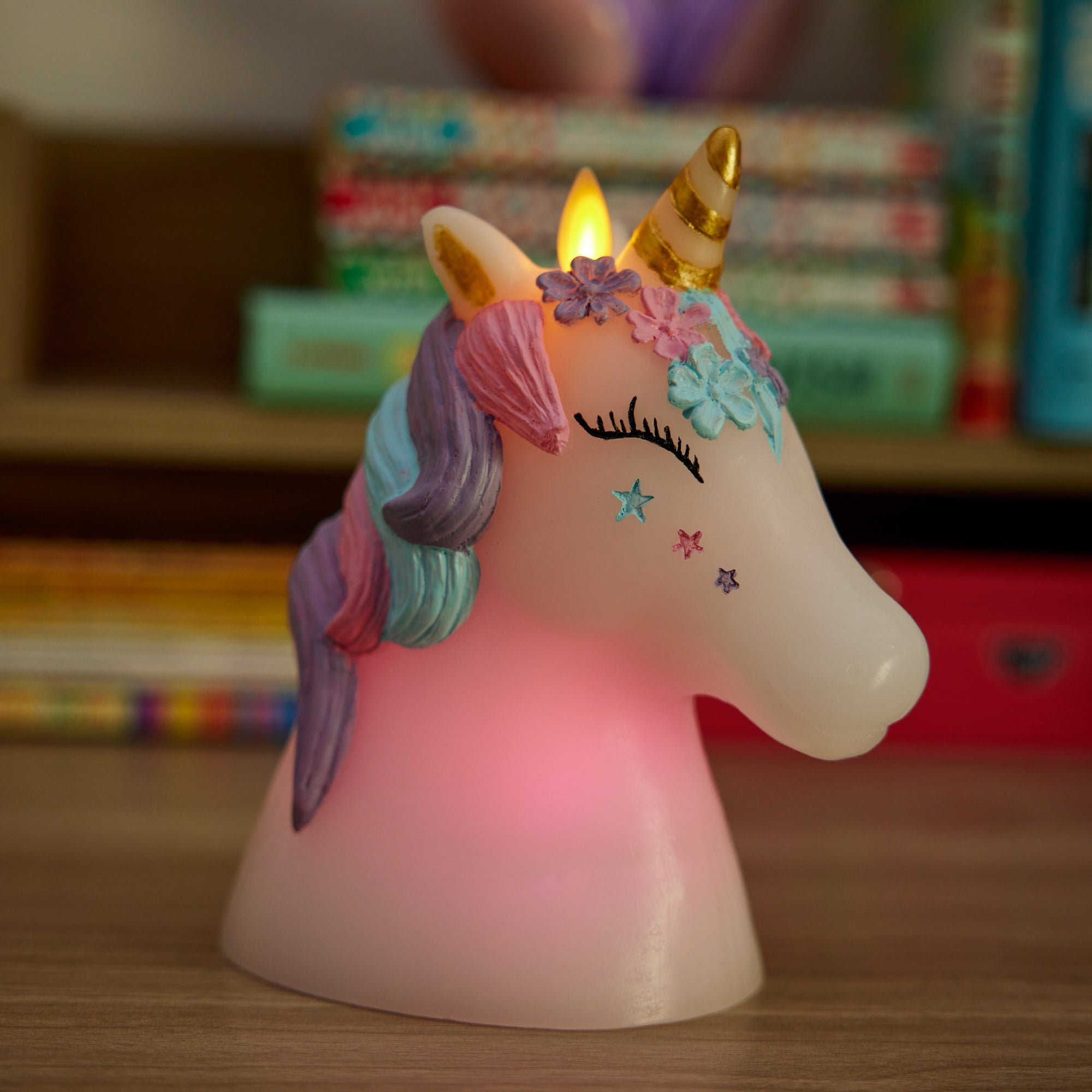 sm-image-83fc0661aa21db49310a4296 White Color Changing Flameless Candle Unicorn with Remote
