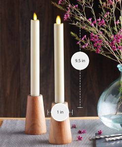 Ivory Flameless Candle Tapers - Melted Top - 9.5