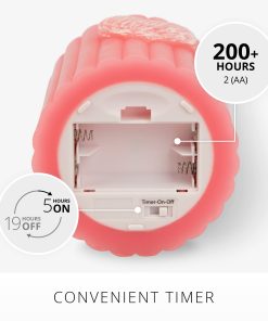 Sweet Pink Ribbed Flameless Candle Pillar
