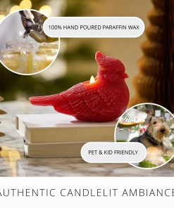 Holiday Red Glitter Flameless Candle Cardinal