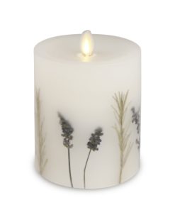 Flameless Embedded Lavender & Rosemary Candle Pillar - Recessed Top
