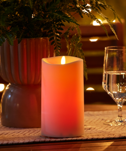 Outdoor Color Changing Flameless Candle Pillar with Remote - Melted Top - 3.75