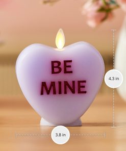 Gentle Lavender Flameless Candle Candy Heart 