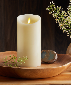 Ivory Flameless Candle Pillar - Scallop Top - 3.5