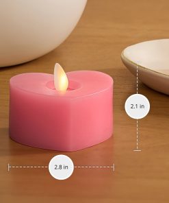 Set of 2 Sweet Pink Flameless Candle Heart Tealights