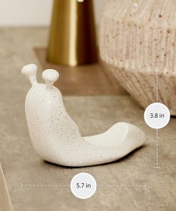 White Speckled Ceramic Snail Candle Holder for Spring Flameless Candle Spheres