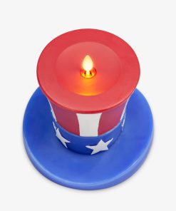 Red, White & Blue Flameless Candle Patriotic Hat