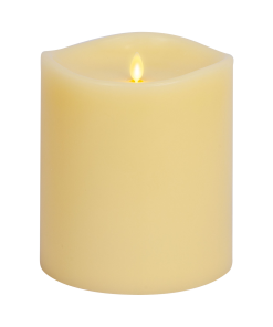 Ivory Flameless Candle Grand Pillar - Melted Top - 6.25
