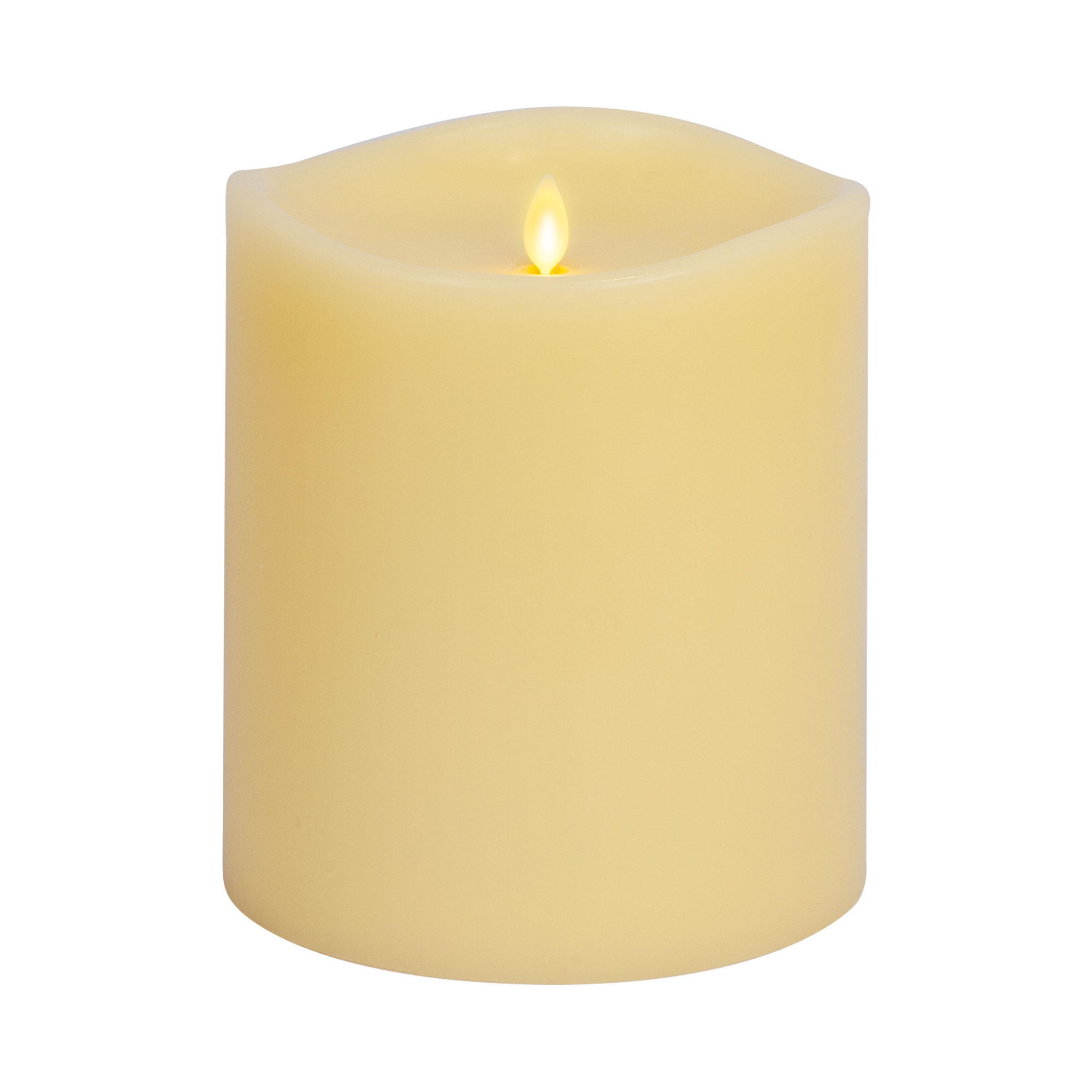 sm-image-897013e5af9a80b73fca8ad7 Ivory Flameless Candle Grand Pillar - Melted Top - 6.25" Width