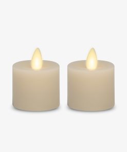 Ivory Flameless Candle Tealights - Recessed Top - Set of 2