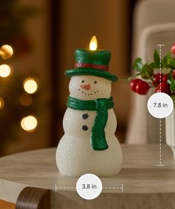 White Glitter Snowdad Flameless Candle
