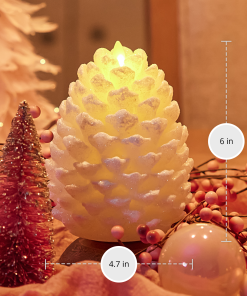 White Swan Flameless Candle Pinecone