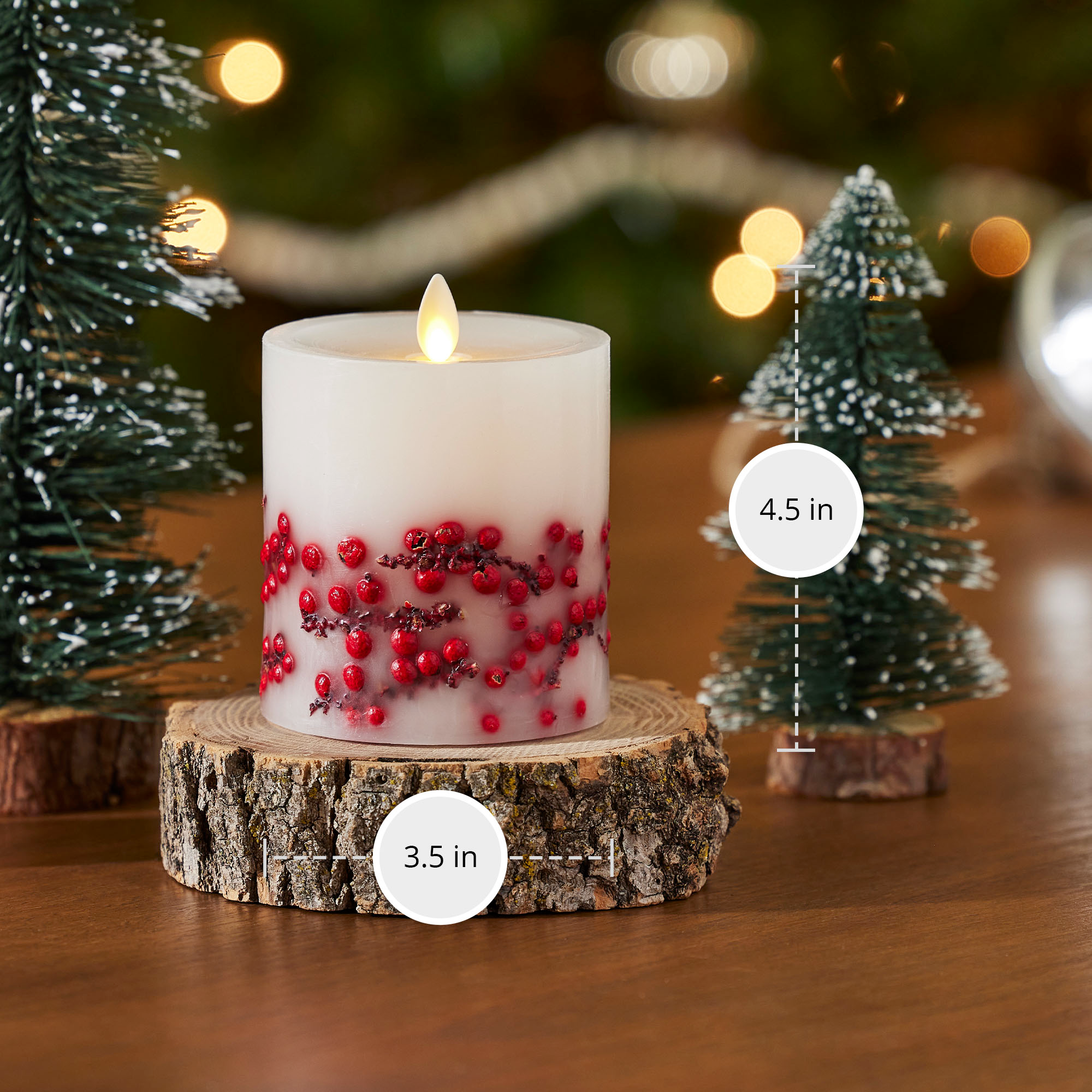 sm-image-8ae9dacfceaf214cc105e066 Embedded Red Berries Flameless Candle Pillar