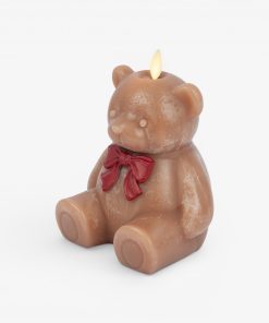 Warm Biscuit Holiday Teddy Bear Flameless Candle