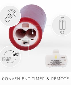 Burgundy Flameless Candle Slim Pillar