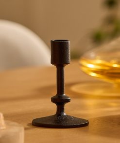 Black Wrought Iron Modern Taper Holders