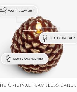 Metallic Cappuccino Flameless Candle Pinecone