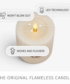 White Swan PEACE Flameless Candle Pillar