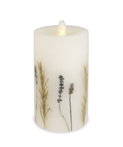 Flameless Embedded Lavender & Rosemary Candle Pillar - Recessed Top