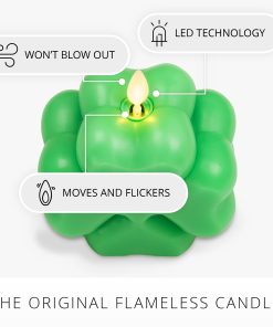 Classic Green Flameless Candle Clover