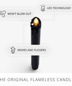 Glitter Black Wax Drip Flameless Candle Taper