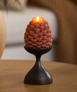 Caramel Café Flameless Candle Pinecone