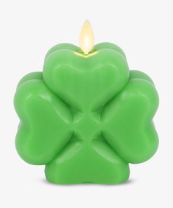 Classic Green Flameless Candle Clover