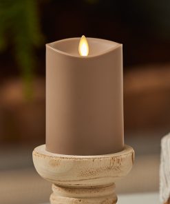 Timeless Taupe Outdoor Flameless Candle Pillar