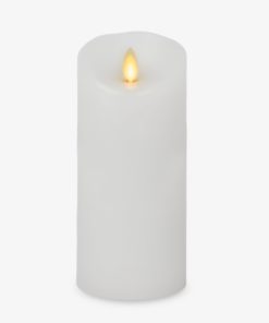 White Flameless Candle Pillar - Scallop Top - 3