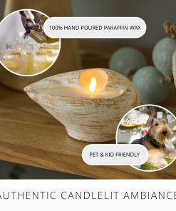 White Melo Shell Flameless Candle