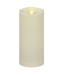 Outdoor Flameless Ivory Pearl Candle Pillar - Melted Top - 3.75