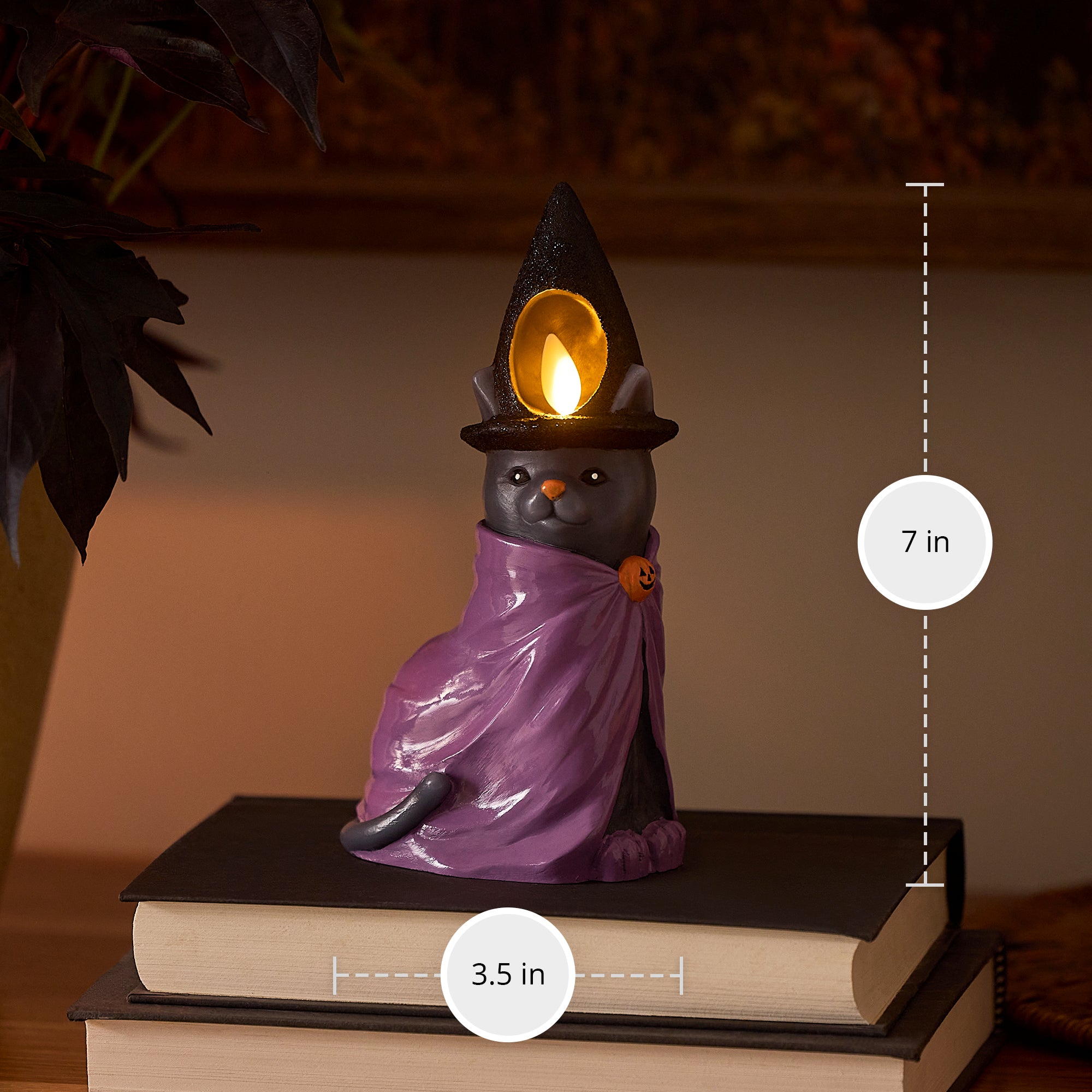 sm-image-9173d49e1ea0a7666e4a55f9 Smoky Charcoal Flameless Candle Witch Cat
