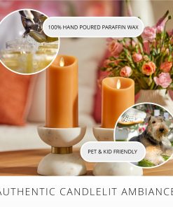 Sunlit Honey Scallop Flameless Candle Pillar
