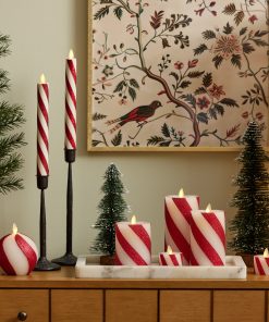 Red Candy Cane Flameless Candle Tealights