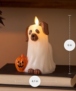 Bright White Flameless Candle Ghost Dog