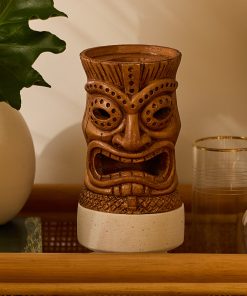 Golden Oak Tall Tiki Candle Holder