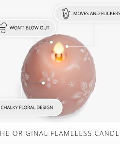 Dusky Rose Flameless Candle Floral Egg
